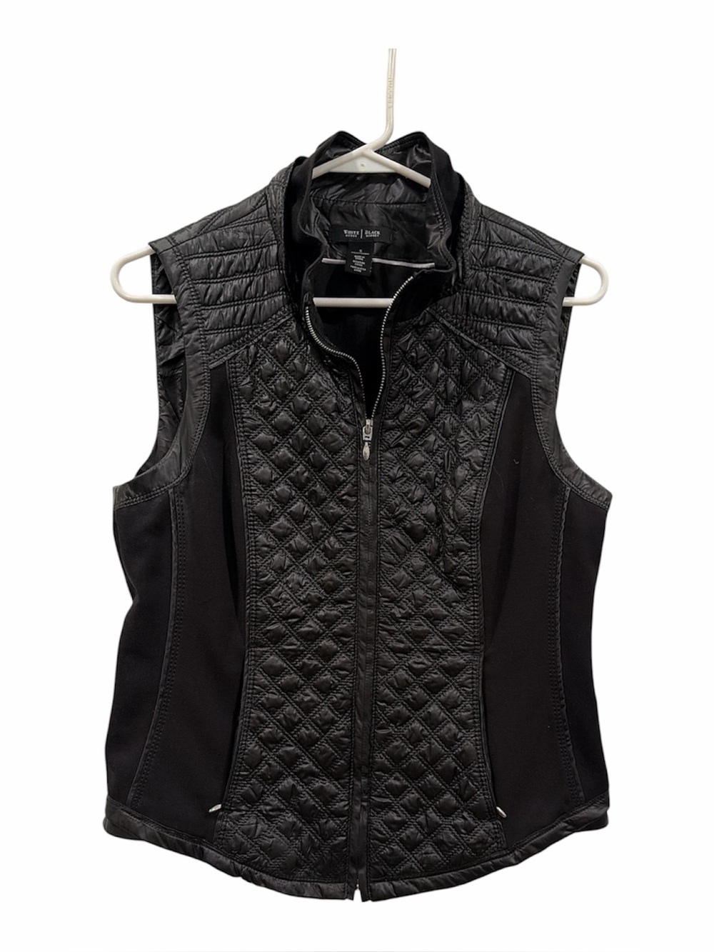 White House Black Market Black Quilted Sleeveless Vest